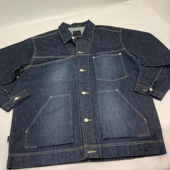 Men's Sean John Raw Blue Sandblast Denim Jacket - Picture 2 of 4